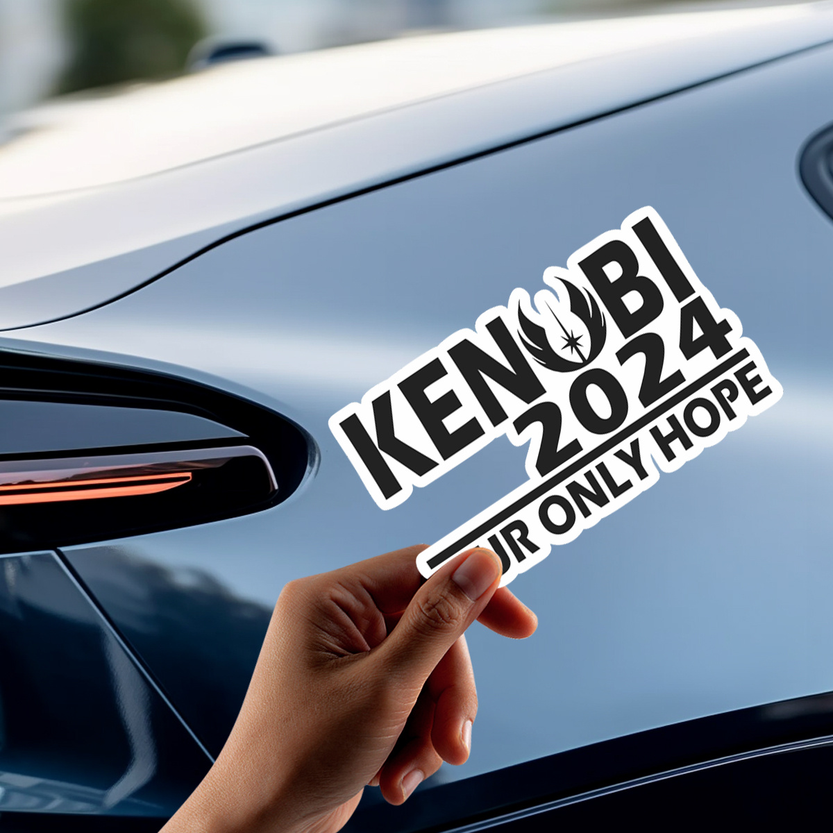 

Kenobi 2024: Our Only Hope Vinyl Decal For Car Windows - Cartoon Design, Self-adhesive, Durable Vinyl