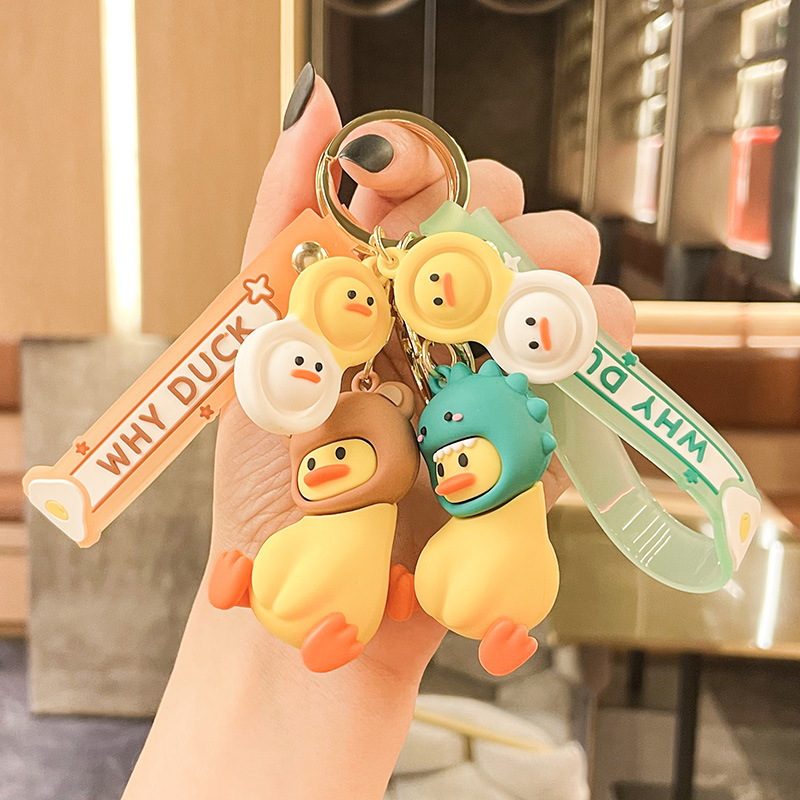 

1pc, Creative Silly Cute Cartoon Twist Head Duck Keychain Car Bag Pendant Birthday Bag Decoration, School Bag, Desktop Key Chain Ornament