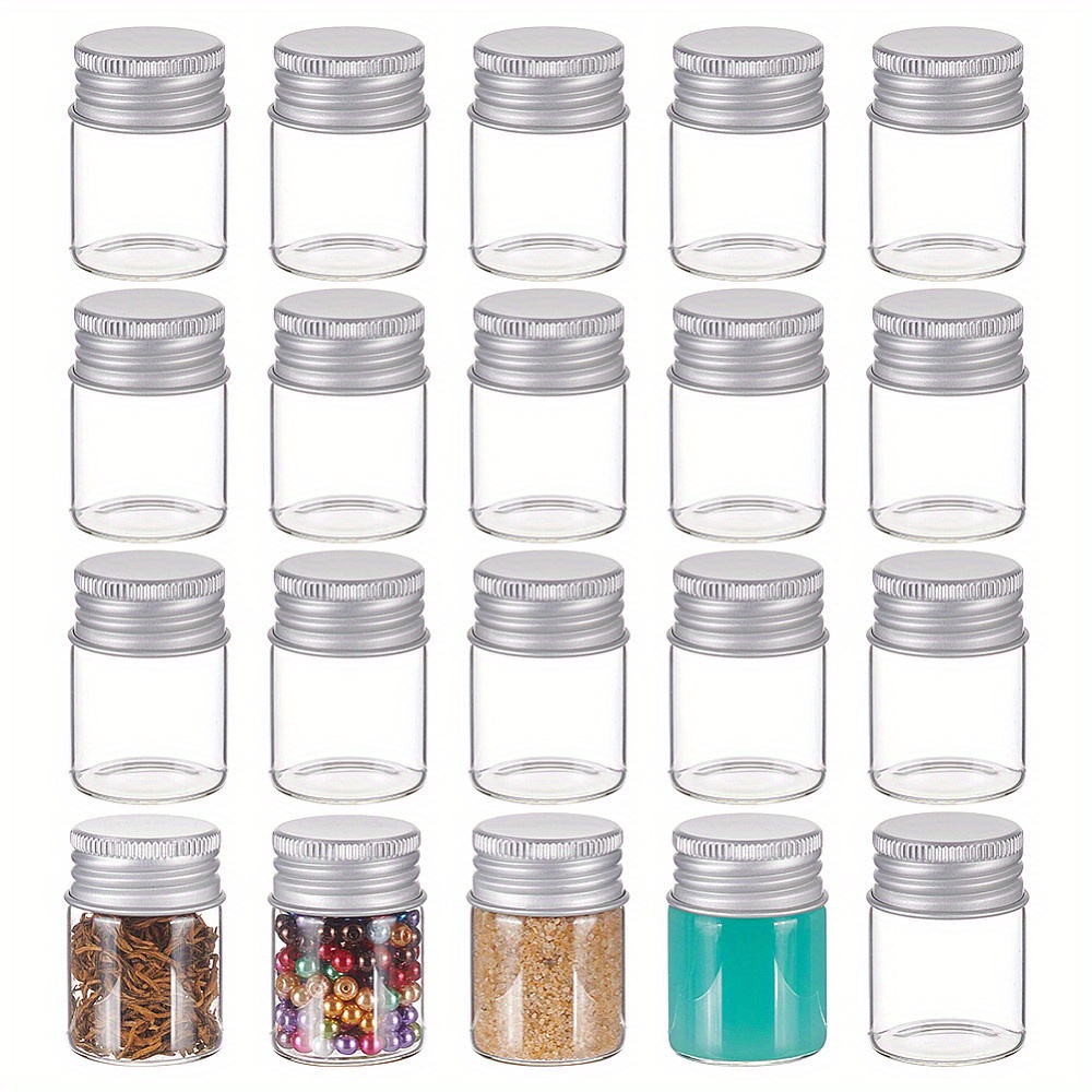 

20sets 15ml/0.5oz Tiny Glass Bottles Sample Vials Glass Bottles With Aluminum Screw For Accessories Wedding Favors