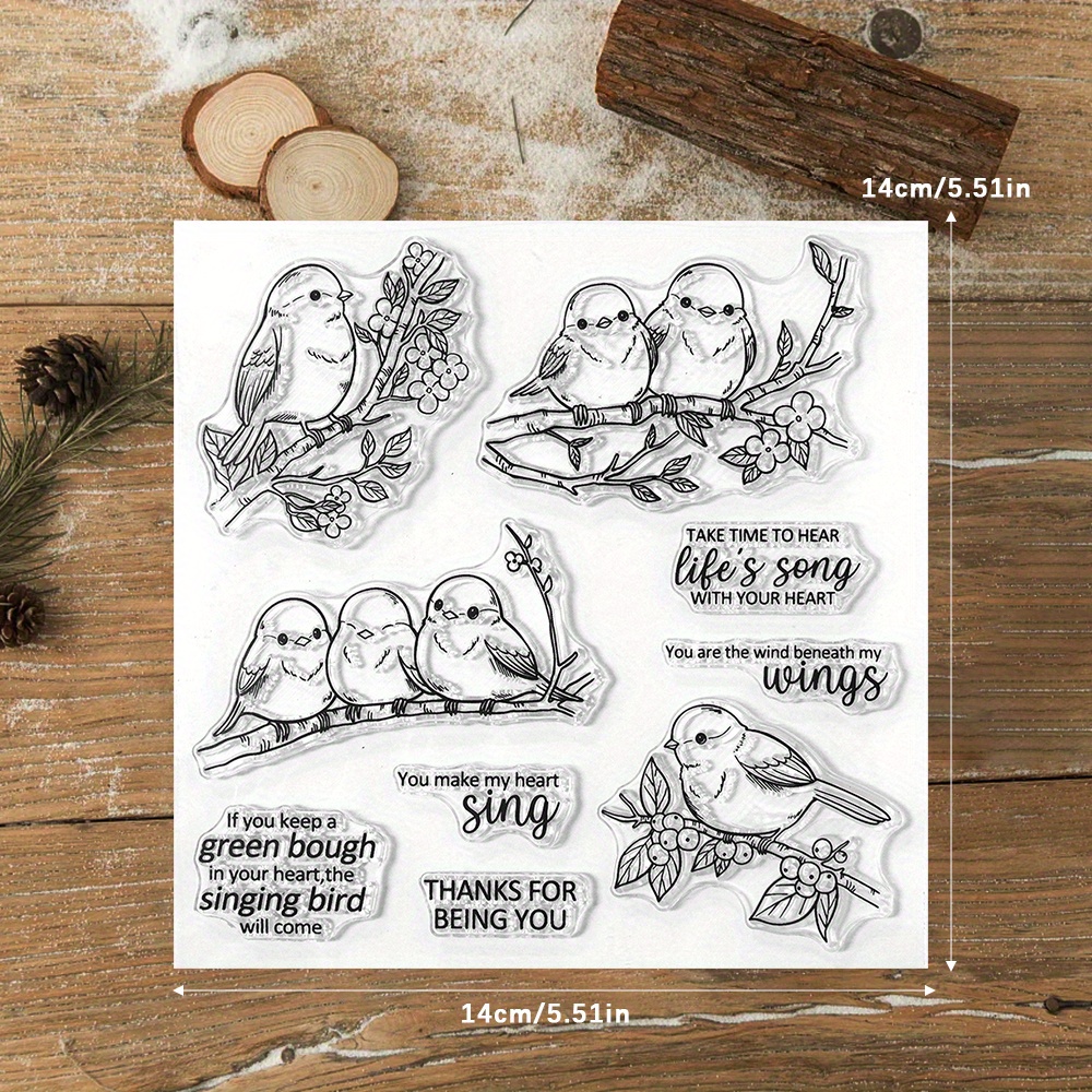 Mangocraft Spring Sparrow Birds Cutting Dies Clear Stamp Scrapbooking Metal Dies Stamps For Cards Albums