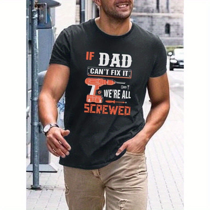 

Fathers Day Dad Spring And Summer Men's Short-sleeved T-shirts Printed Tops Summer T-shirts