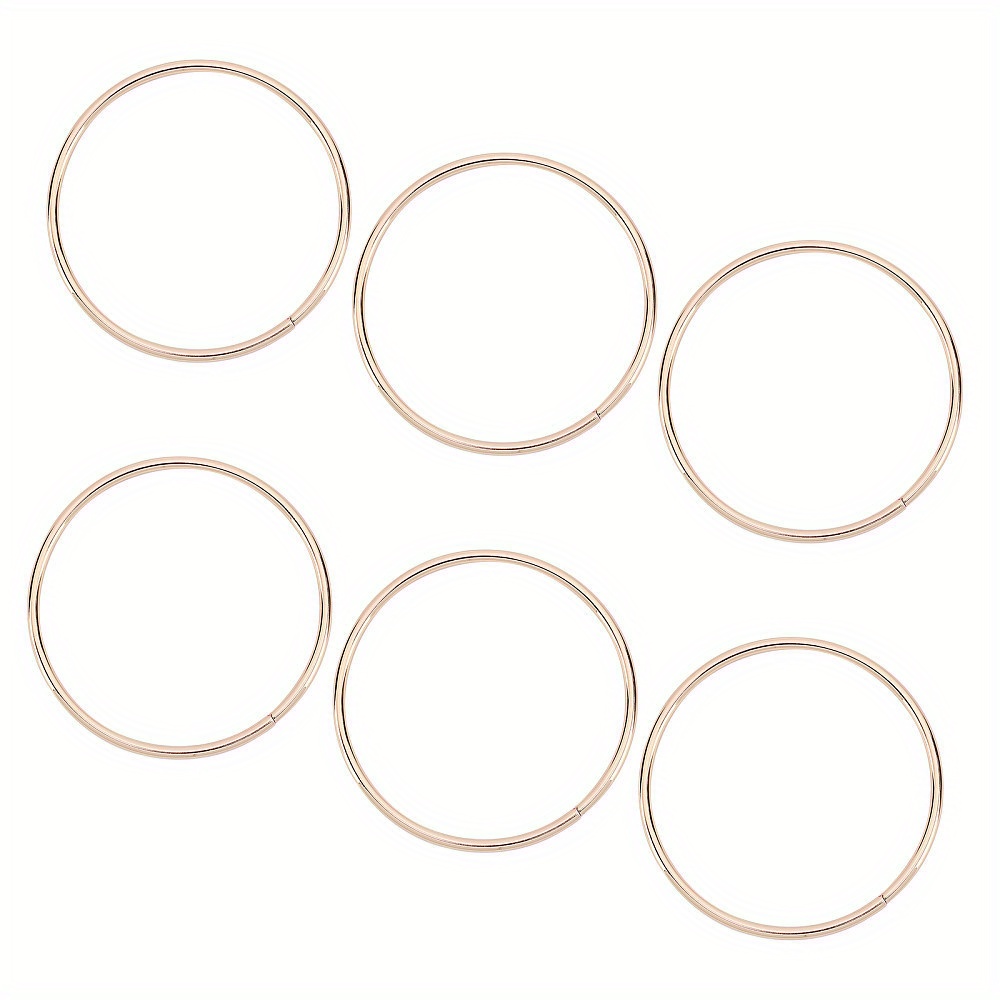 

6pcs Golden Iron Circular Bag Handles, Round Craft Ring Handles For Purse Making, 4.39*0.2inch/11.15*0.5cm Diameter With 4inch/10.15cm Inner Diameter, Elegant Handbag Accessory Replacement