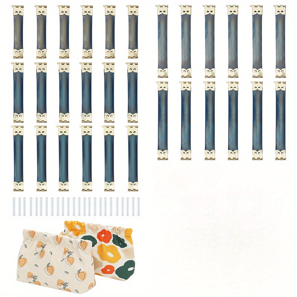 

1Boîte 30sets Cadres Internes Flexibles pour Sac à Main en Manganèse avec Clip à Ressort Flex Kiss Lock Cadre Arrière Bleu de 15.8~39.7x1.4x0.15cm 6 /style, Fabrication de Portefeuilles DIY