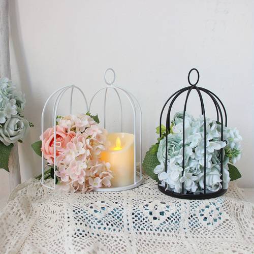 1pc, Party Dining Table Decoration Combination, Line Iron Birdcage, Modern Floral Design, Flower Arrangement, Storage, Hanging Decorations, Handicrafts, Gifts, Showcase In The Window