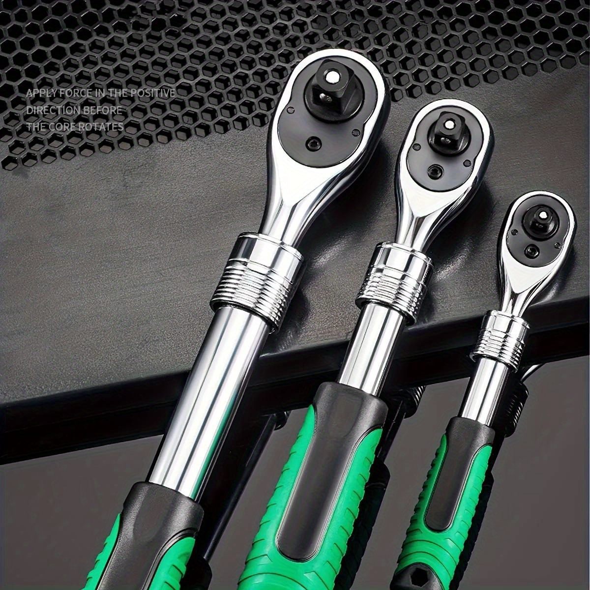 

1/4, 3/8, 1/2 Inches Drive Socket Ratchet Set Extendable Handle Wrench 72-tooth Quick-release Reversible