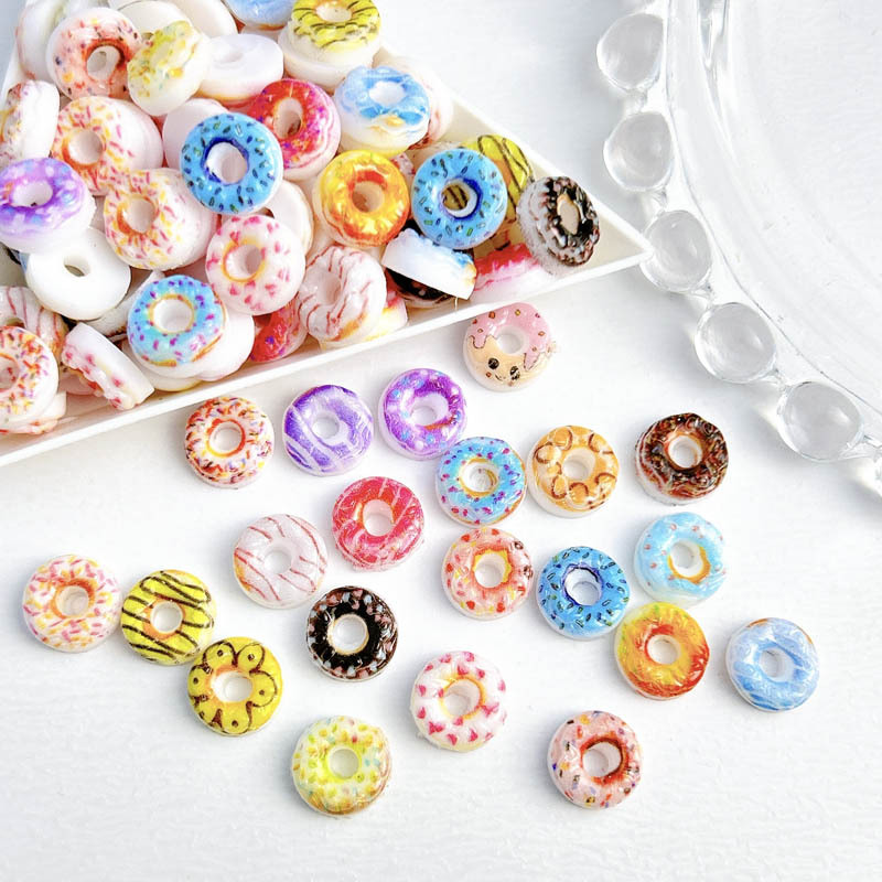 

20/80pcs Mixed Random Mini Macaron Donut Glow-in-the-dark Resin Nail Art Charms, Handmade Diy Nail Decoration Accessories