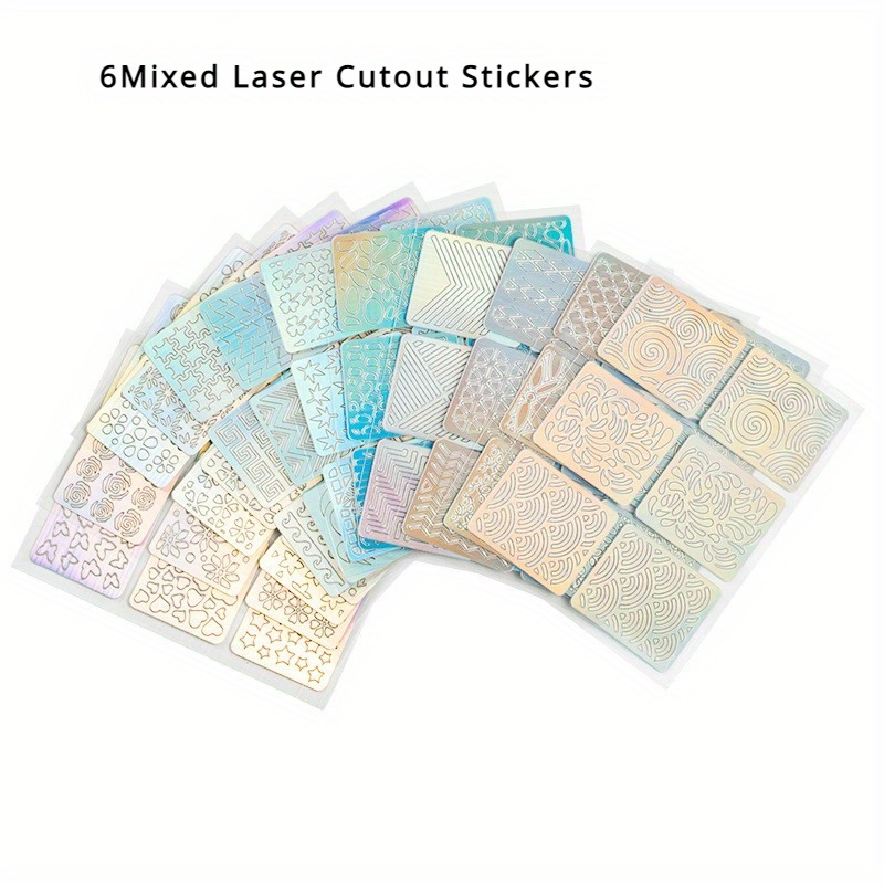 6 Sheet Nail Vinyl Stencils Nail Decoration Stickers Set Nail Stickers Tips Decals