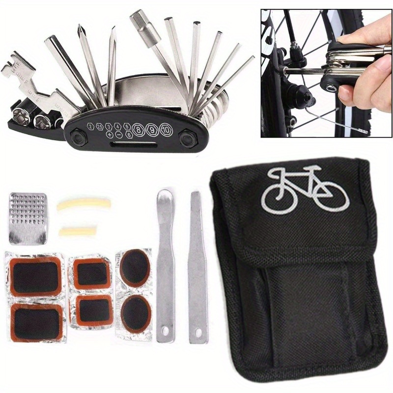 

1set 16-in-1 Riding Equipment, Portable Bicycle Repair And Repair Tools, Mountain Bike Repair Kit Set