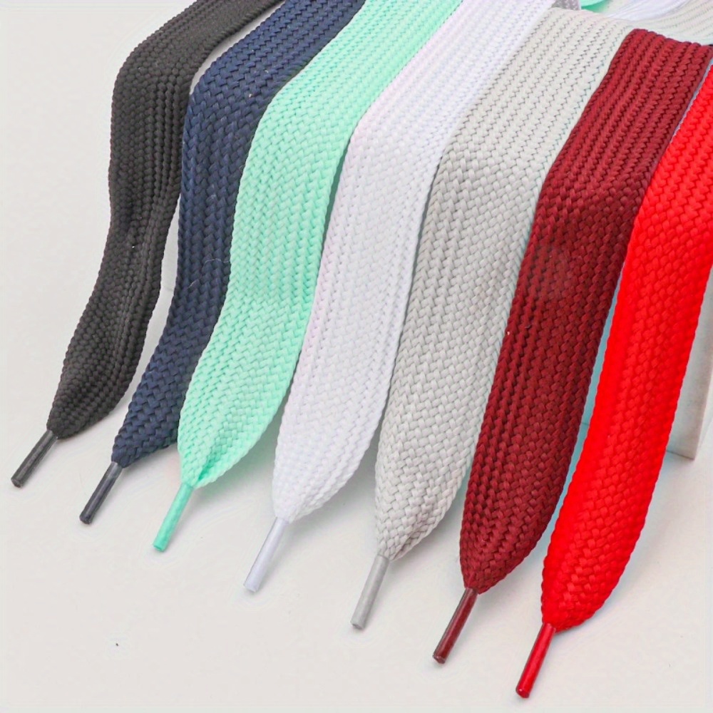 

1pair Fashion Lace-up Shoelaces, Widened Shoelaces, Solid Color Shoelaces, Single Layer Flat Elastic Shoelaces