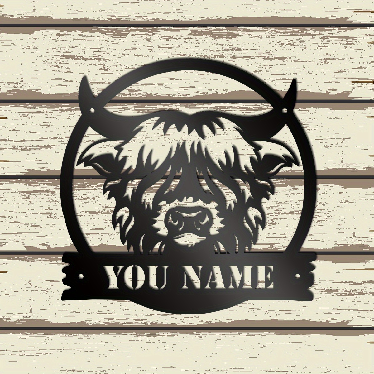 

1pc, Customizable Rustic Cow Metal Wall Sign, Farmhouse Art Decor With Your Name, Durable Outdoor Farm Sign, Unique Gift For Farmers And Home Decor