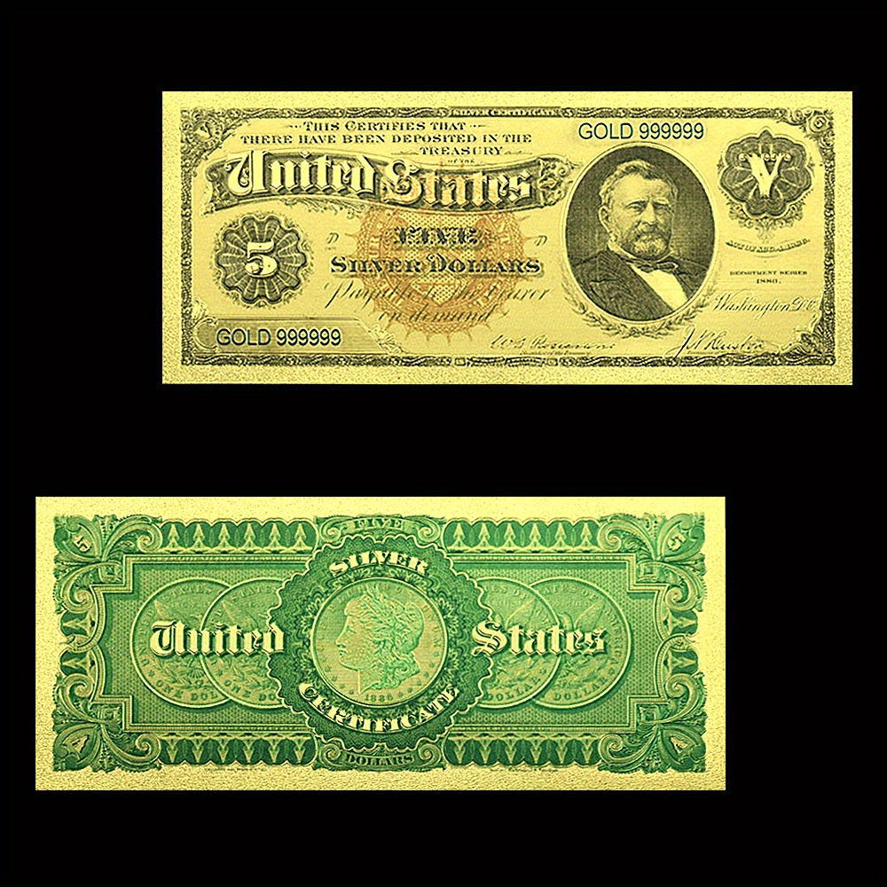 1 шт. винтажная американская   фольга 5 долларов сша памятная  , реплика валюты сша для коллекции, художественного ремесла, сезонного домашнего декора без перьев, не требуется батареек. подробные сведения 0