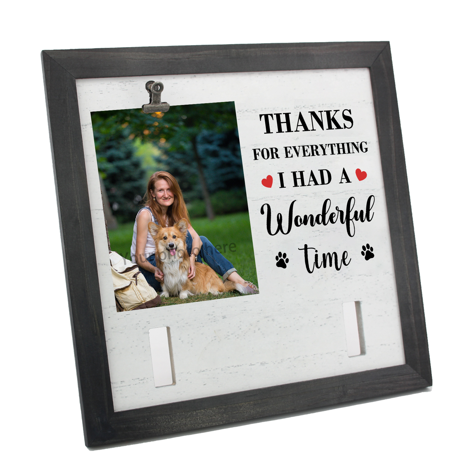 

1pc In Memory Of Pet Picture Frame Gifts - Thanks For Everything I Had A Wonderful Time Photo Frame Fits 4x6 Inches Photo, For Home Room Living Room Office Decor