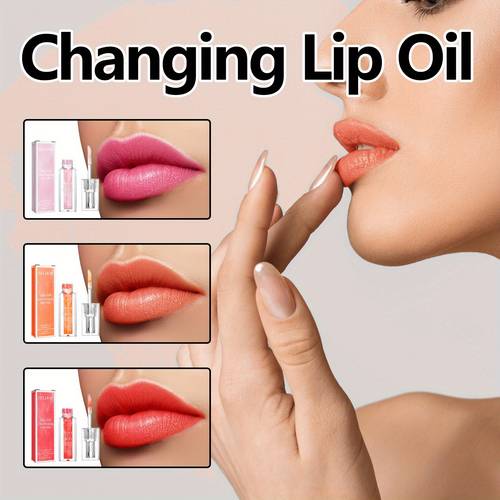 Color Changing Lip Oil, Moisturizing Hydrating, Lightens Lip Lines, Lip Gloss Makeup, Daily Lip Care Cosmetics