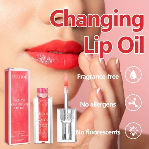 Color Changing Lip Oil, Moisturizing Hydrating, Lightens Lip Lines, Lip Gloss Makeup, Daily Lip Care Cosmetics