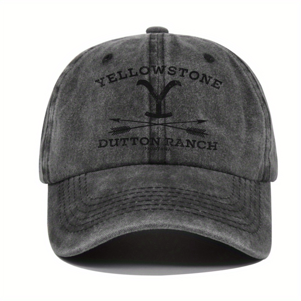 Yellowstone Dutton Ranch Print Adjustable Baseball Cap, Fashion Curved Brim  Outdoor UV Protection Duckbill Hat, For Travel