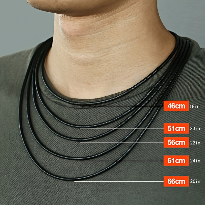 3mm 18 20 22 24 26 wide mens thin   snap necklace waterproof woven leather necklace rope chain strap     wax rope wholesale black chain leather rope womens hanging rope necklace details 3
