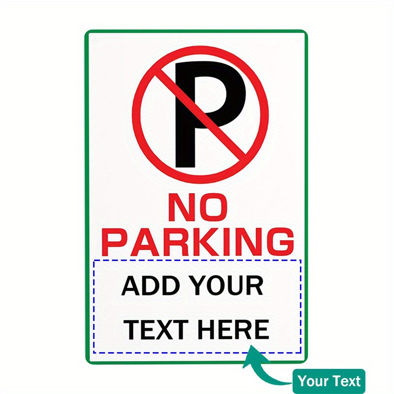 

1pc Custom No Parking Sign Personalized Reserved Parking Aluminum Sign For Indooroutdoor Use 8x12 Inch