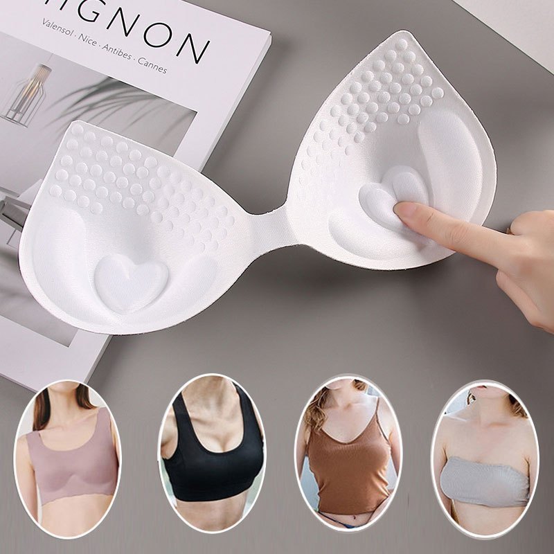 Image of Women's Sponge Bra Pads Triangle Sponge Chest Pads, Soft And Comfortable Removable Solid Pads Bra, Women's Lingerie And Underwear Additions