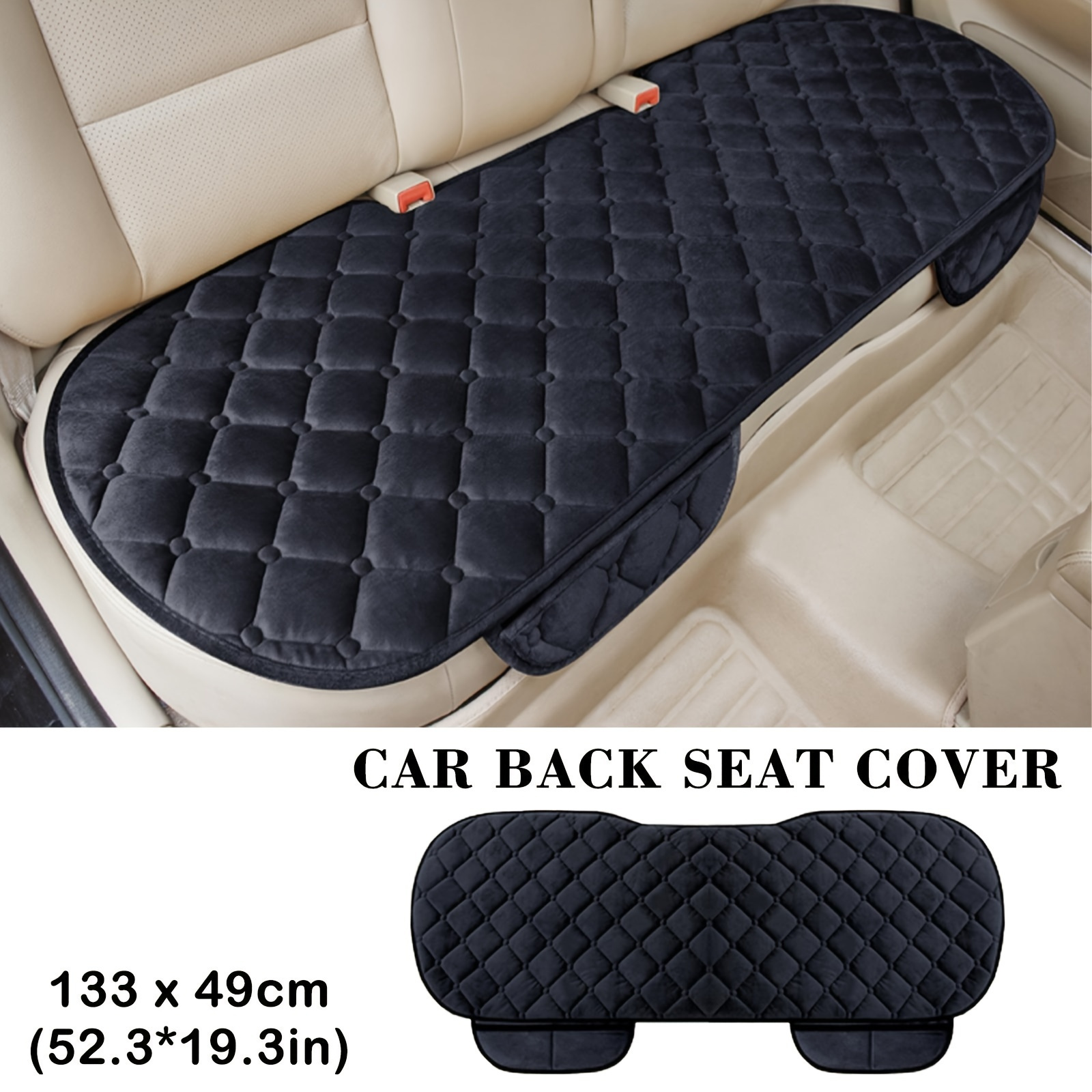 

1pc Plush Car Back Seat Cover - Non-slip Rear Row Protector Mat & Auto Chair Cushion