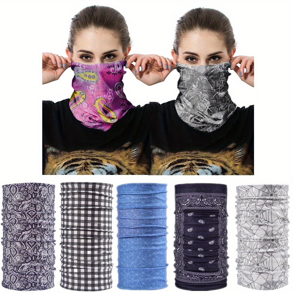 Multifunctional Bandana Headbands, UV Protection Sports Head Scarves, Moisture-Wicking Buff for Outdoor Fishing and Motorcycle Riding, Paisley 
