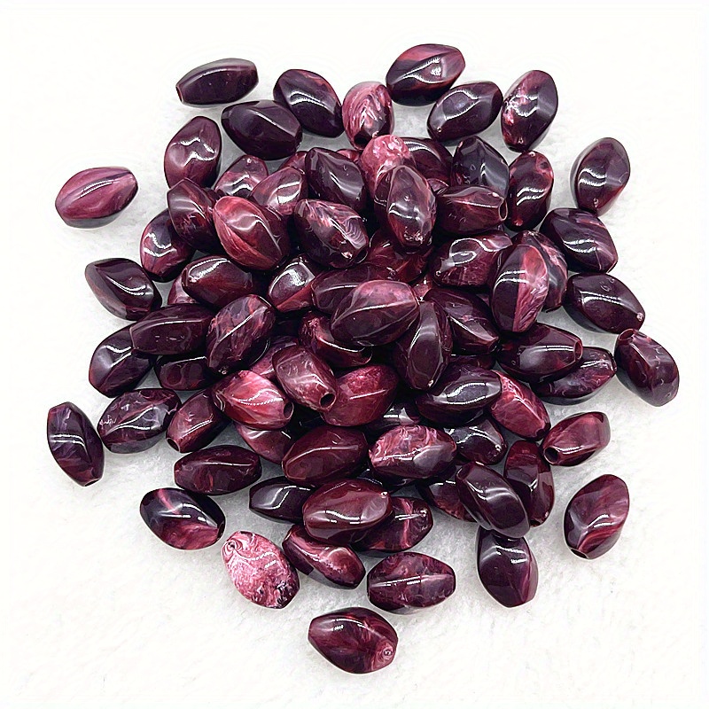 Image of [popular ] 30pcs Vibrant Oval Acrylic Beads 13x8x7mm - Making, Bracelets & Necklaces Crafting Accessories, Beads For Jewelry Making