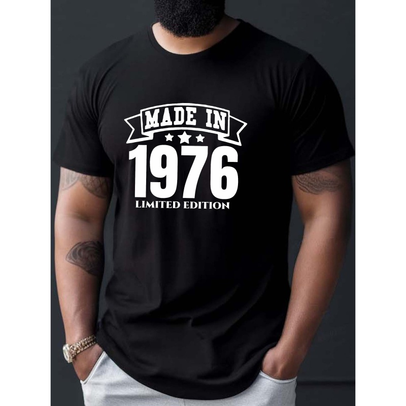 

Made In 1976 Print Tee Shirt, Tees For Men, Casual Short Sleeve T-shirt For Summer