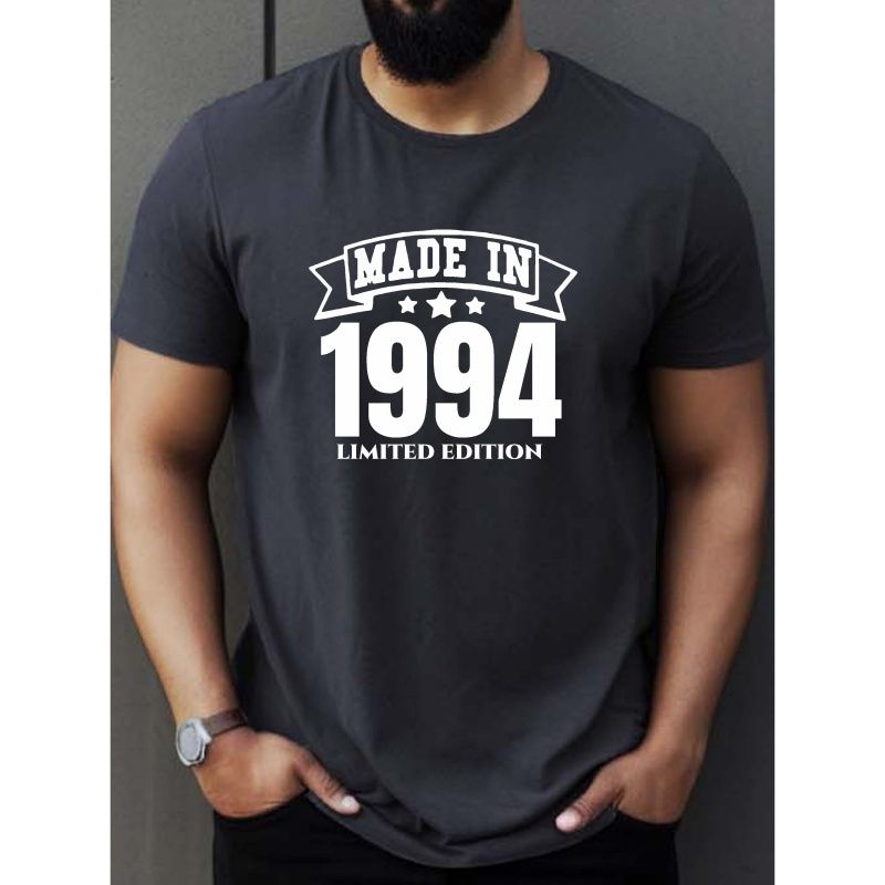 

Made In 1994 Print Tee Shirt, Tees For Men, Casual Short Sleeve T-shirt For Summer