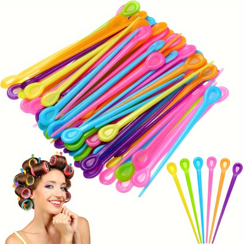 

90pcs/Set Plastique Cheveux Curling Roller Pick Set, DIY Cheveux Outils de Coiffage, Couleur Aléatoire