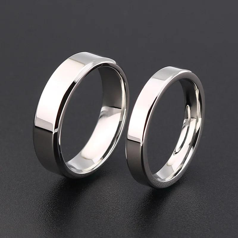 

2 Stainless Steel Rings, 4mm And 6mm Wide, Highly Polished, 2024 New Stylish Classic Unisex Rings, Jewelry Accessories.