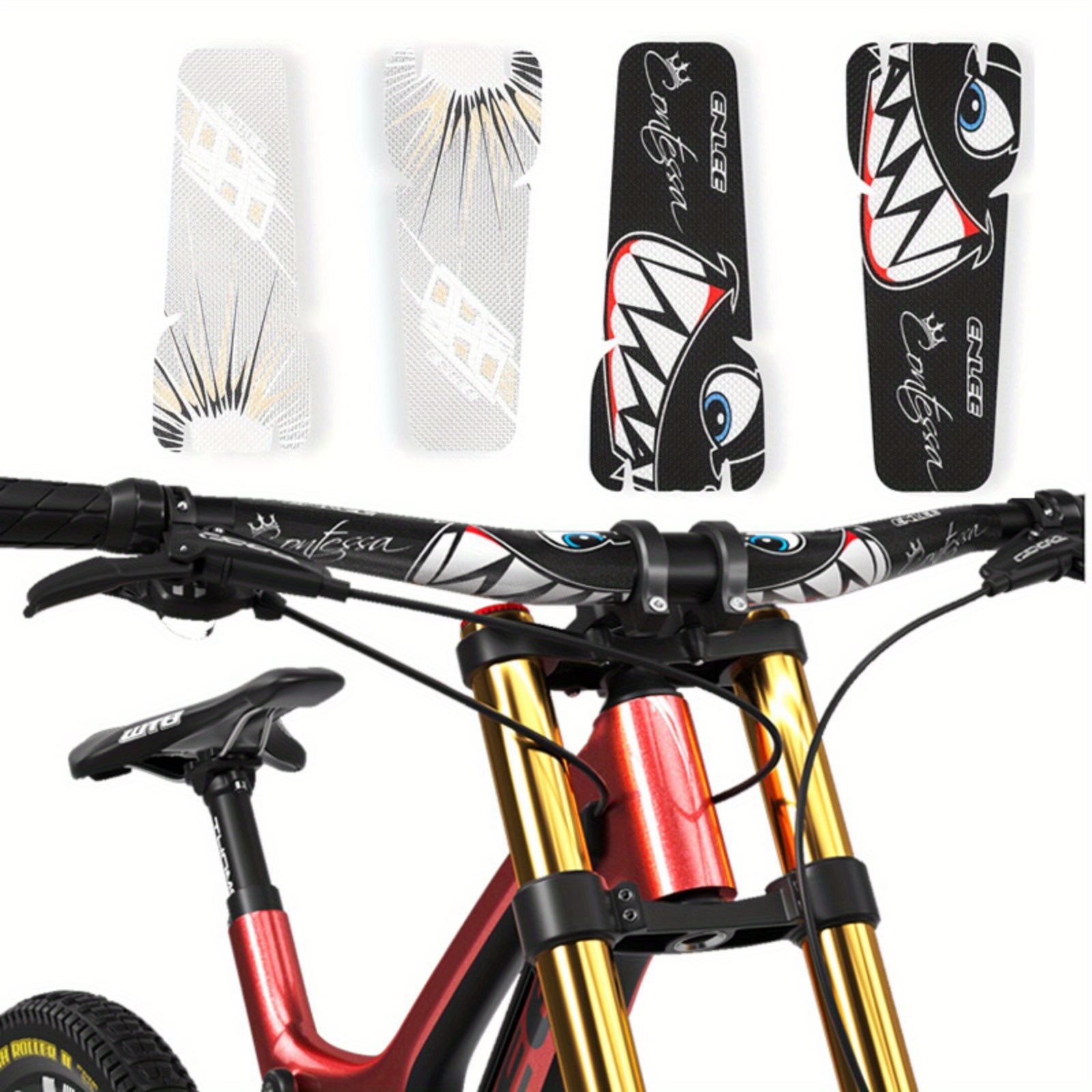 

Bike Handlebar Protection Film, Adhesive Cycling Handle Stickers, For Road And Mountain Bikes Decor