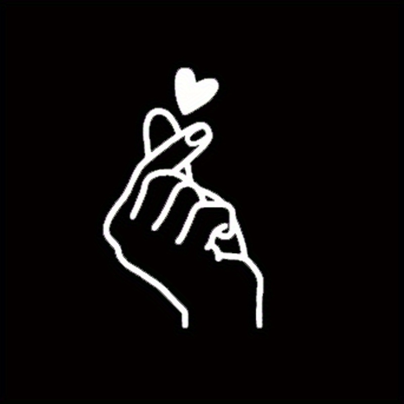 Image of 5.91x3.58inch Hand Heart Gesture Friendly Car Stickers, Funny Vinyl Decal Car Sticker Car Styling Black/silvery/laser