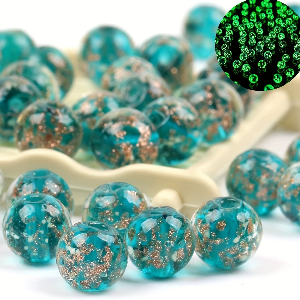 

30 Pcs Glow In The Glass Beads, 8mm, Round Matte Beads For Diy Jewelry Making, Earrings, Bracelets, And Necklaces