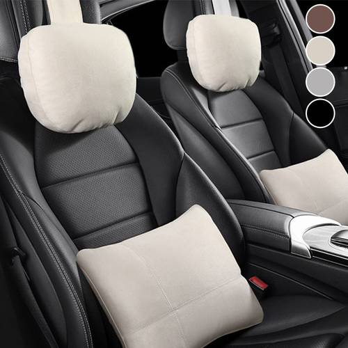 soft memory foam car headrest and lumbar support car neck pillow adjustable straps made of memory foam office headrest and lumbar support set