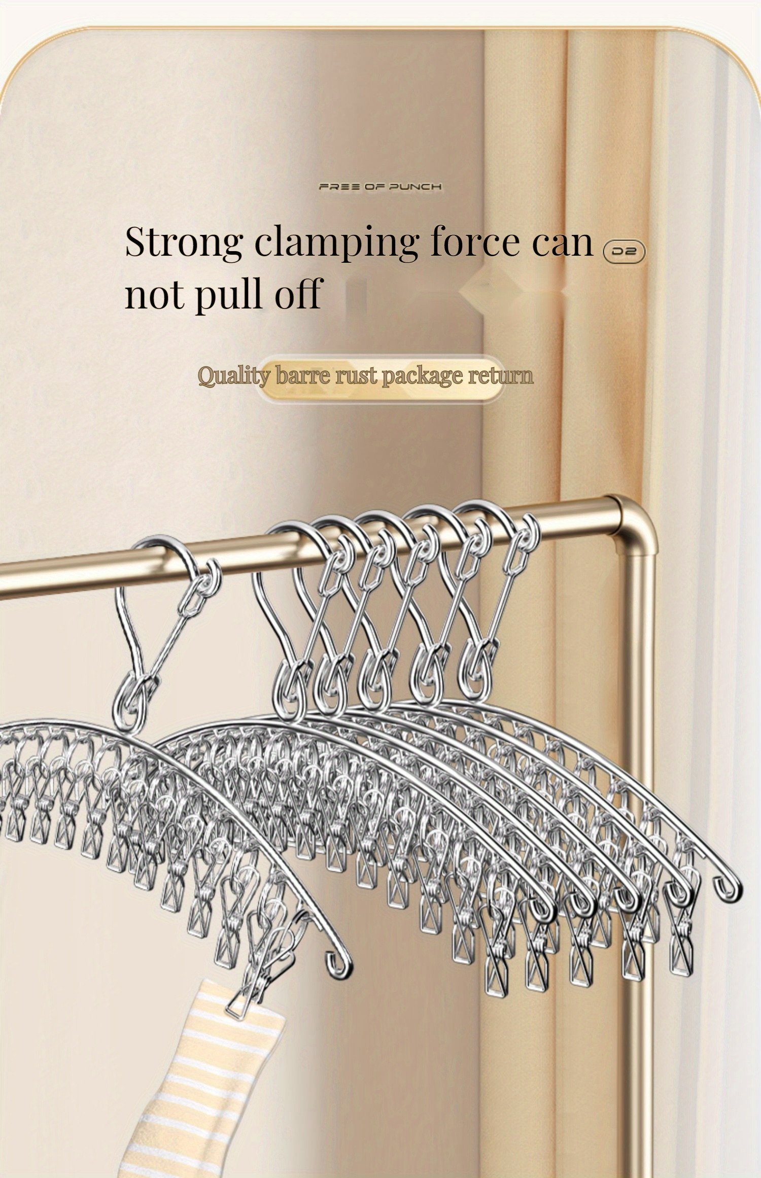 1pc metal folding drying rack with clips for laundry space   multi purpose hanger for socks underwear hats gloves strong rust proof versatile hanging organizer details 3