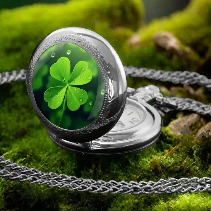   glass round quartz pocket watch fashion quartz pocket watch with chain unique new year christmas birthday gift details 3