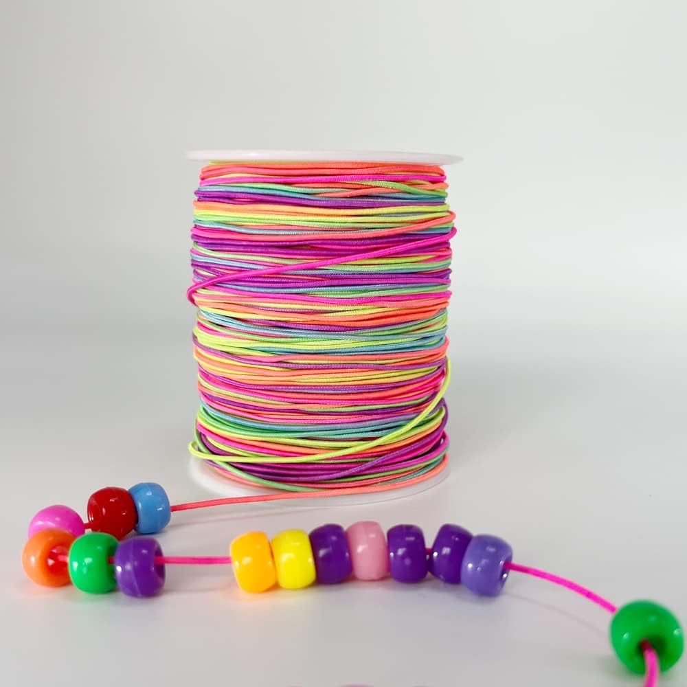 2 rotoli di corda elastica da 1 mm per bracciali, braccialetti elastici con cordino, filo elastico, gioielli braccialetto elastico, perline