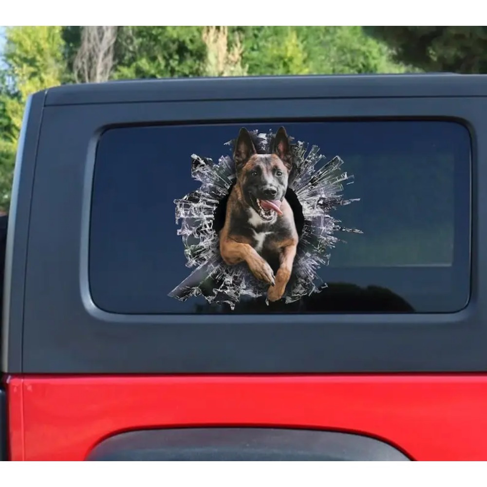 

Malinois Dog Window Decal, Belgian Malinois Car Sticker, Pet Car Decal