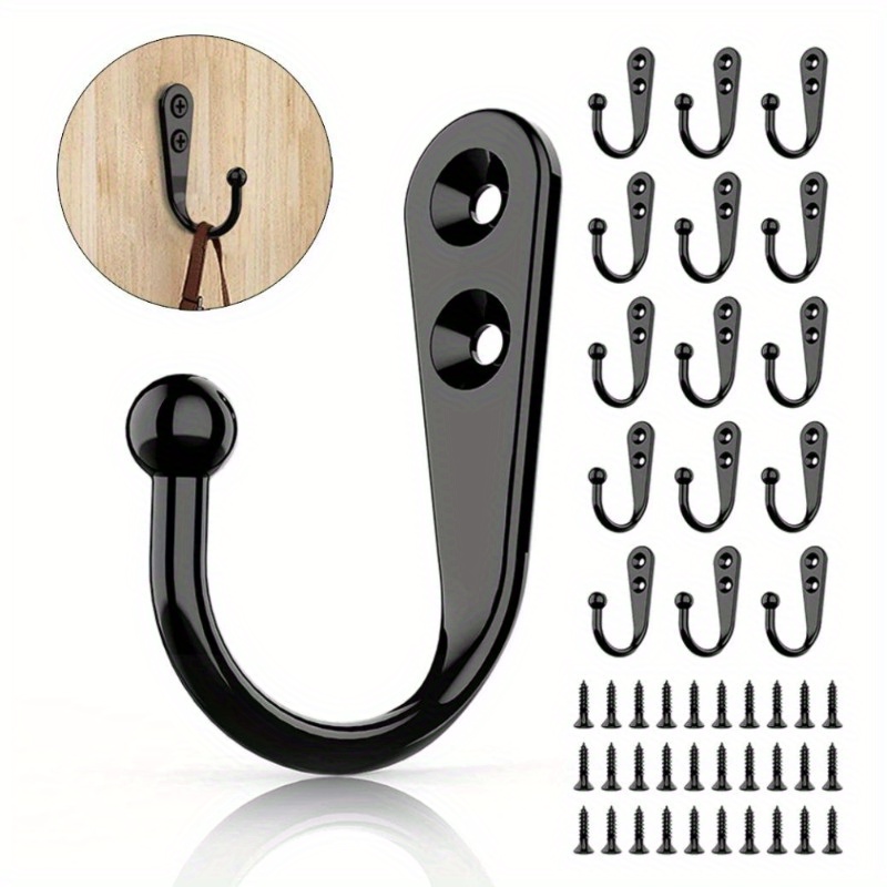 

10pcs Vintage Wall Hooks - , Heavy Duty Coat Hangers With Screws For Kitchen & Bathroom