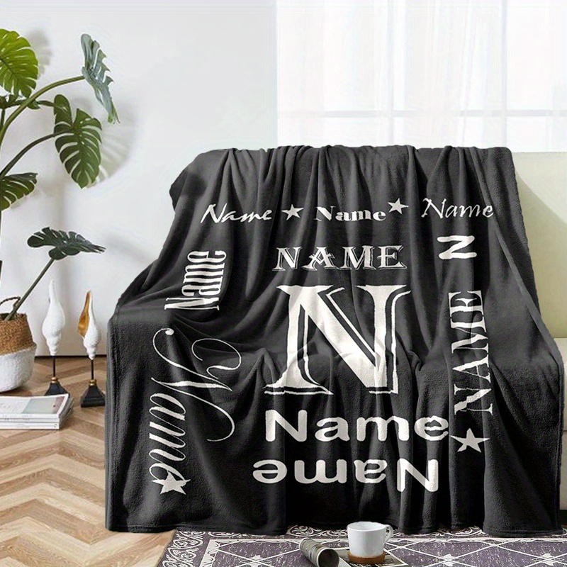

1pc Name Custom Flannel Blanket Ideal For Travel Sofa Beds And Home Decor Ideal Birthday Or Holiday Gift Available For All Seasons
