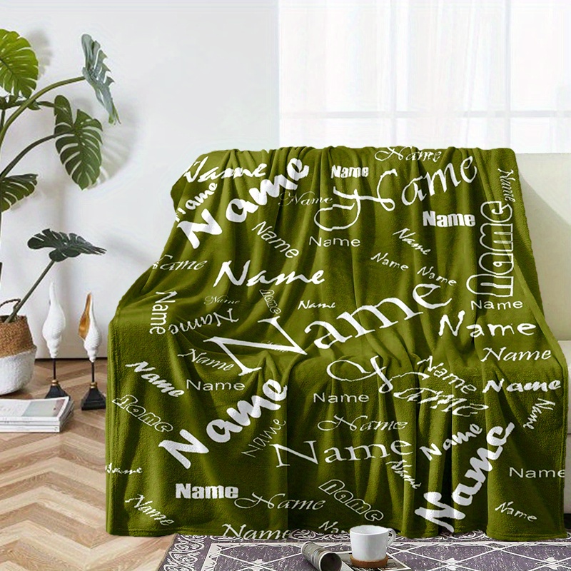 

1pc Name Custom Flannel Blanket Ideal For Travel Sofa Beds And Home Decor Ideal Birthday Or Holiday Gift Available For All Seasons