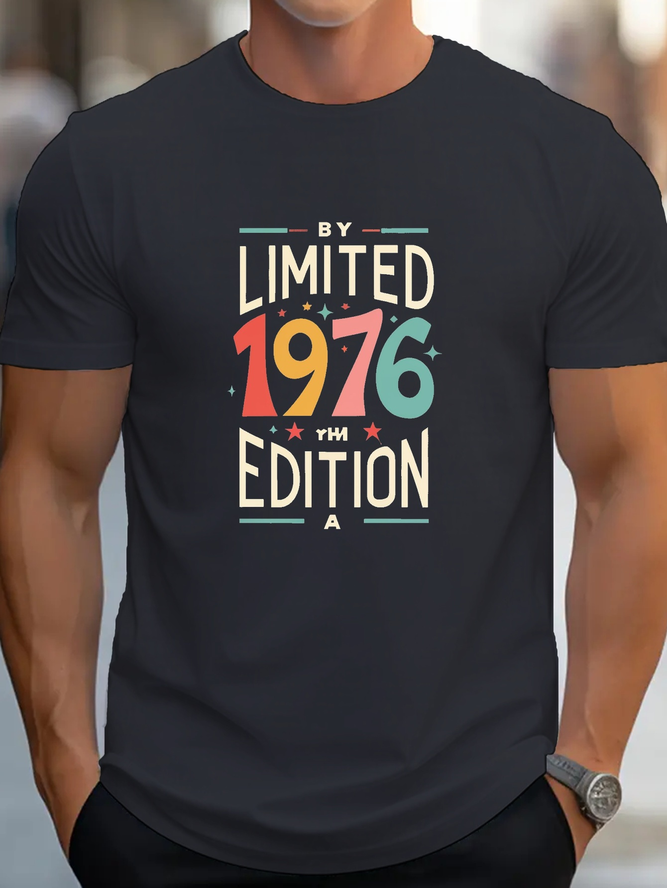 men's 1976 vintage edition t shirt casual crew neck Temu Mauritius