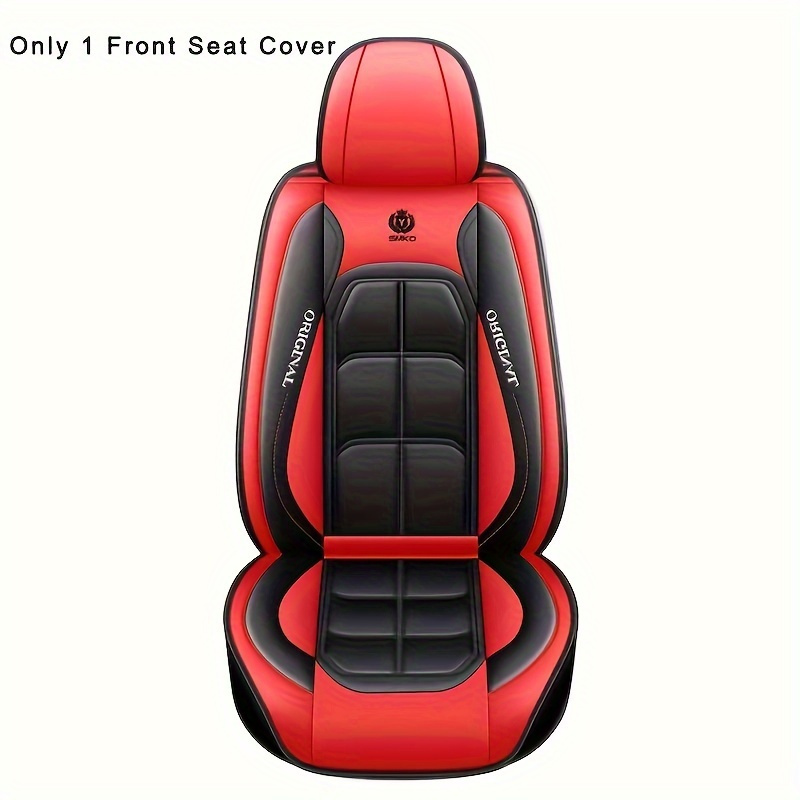 TEMU 1pc Universal Pu Leather Car Seat Covers Set - Front Seat Protector Cushion Mat For Sedan Suv - Hand Washable, Professional Safe