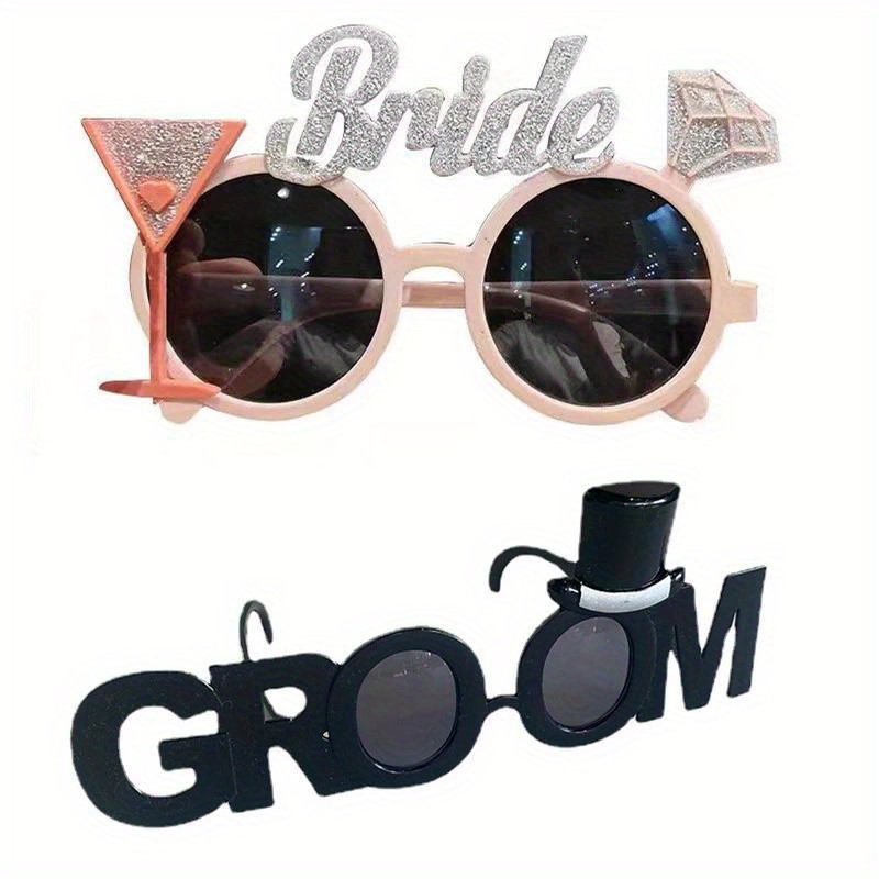 

1pc Bride Groom Glasses Bachelor Party Funny Eyeglasses Photo Props Events Wedding Party Decoration Wedding Photo Booth Decor