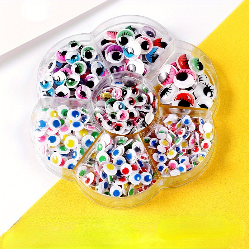 600pcs With Adhesive Backing - Realistic Black, White & Multicolor Eyeballs Suitable For Making, Costume