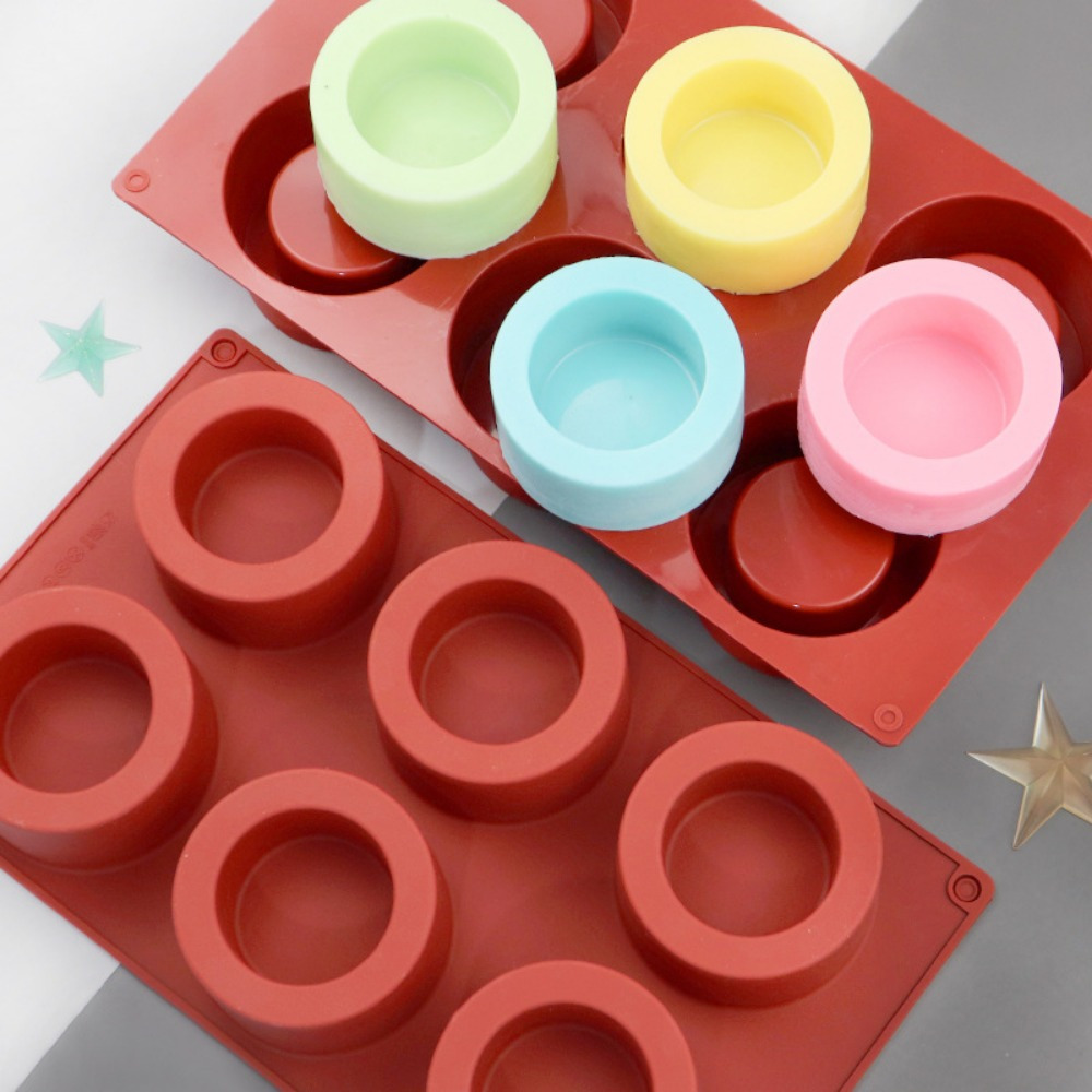 

1pc 6 Holes Silicone Cake Mold For Baking, 3d Round Shape Mousse Cake Molds, Non-stick Candy Chocolate Jelly Baking Mould Tray, Pastry Cheesecake Pudding Bread Decorating Tool For Homemade