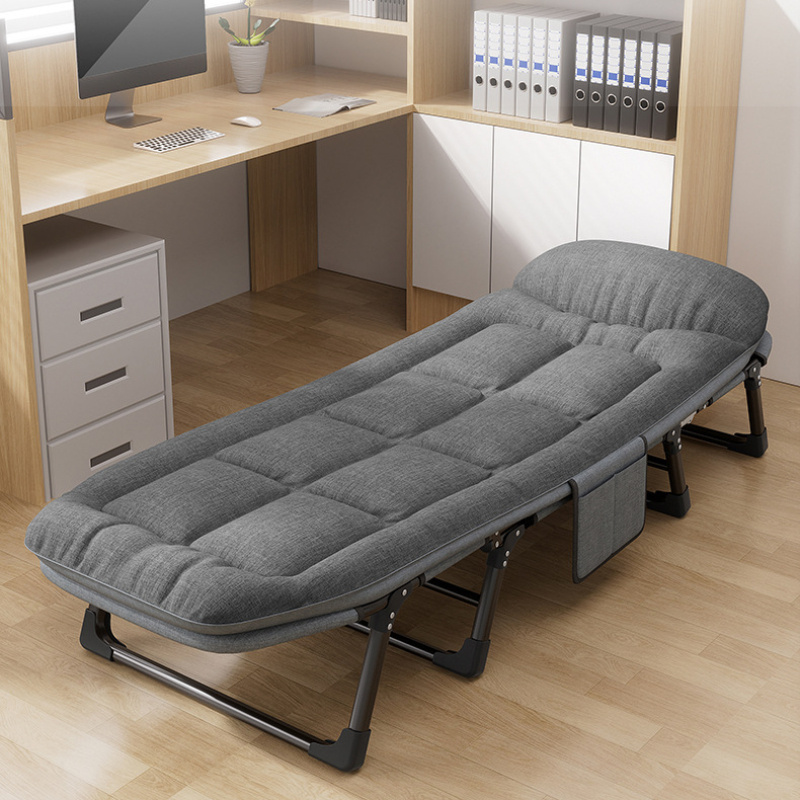 lunch break folding bed outdoor camping portable folding bed reinforcement extra thick single bed simple portable office napping march bed multi functional lying chair details 0