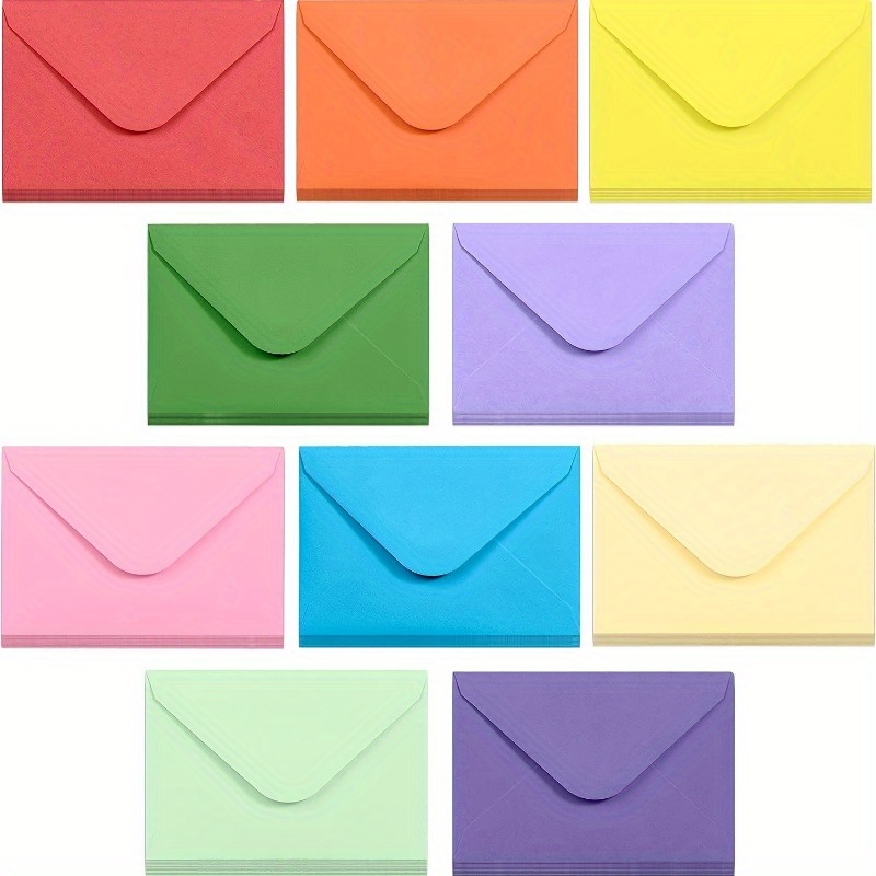 

10/20pcs Gift Card Envelopes - Mini Envelopes, Paper Business Card Envelopes, Bulk Tiny Envelope Pockets For Small Note Cards, 10 Colors