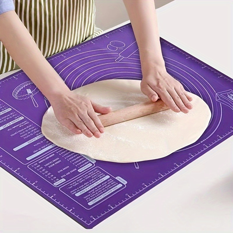 

Silicone Pastry Mat - Non-stick Baking Mat With Measurements For Rolling Dough, Kneading, Counter Mat, Pie Crust Mat - Uncharged