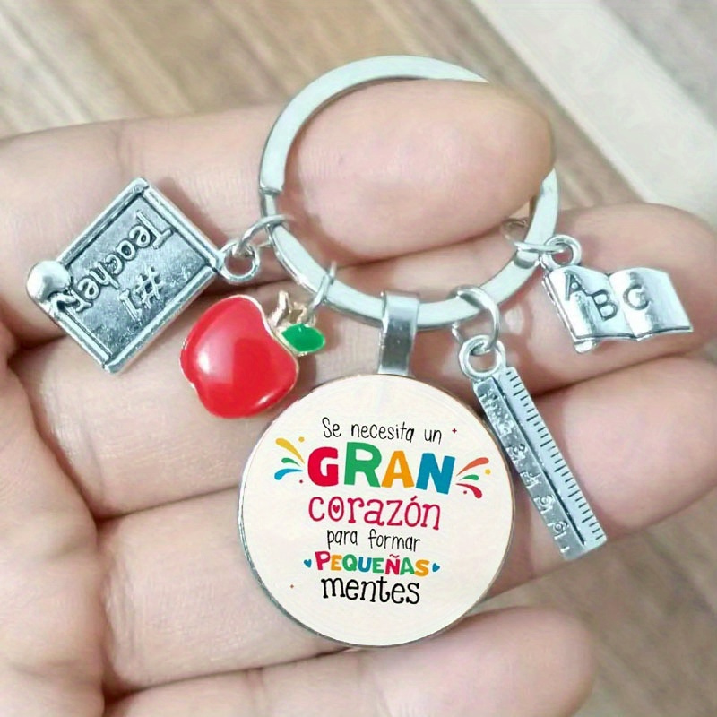 llavero con regla, libro y   gran con     español y     para  , día del  