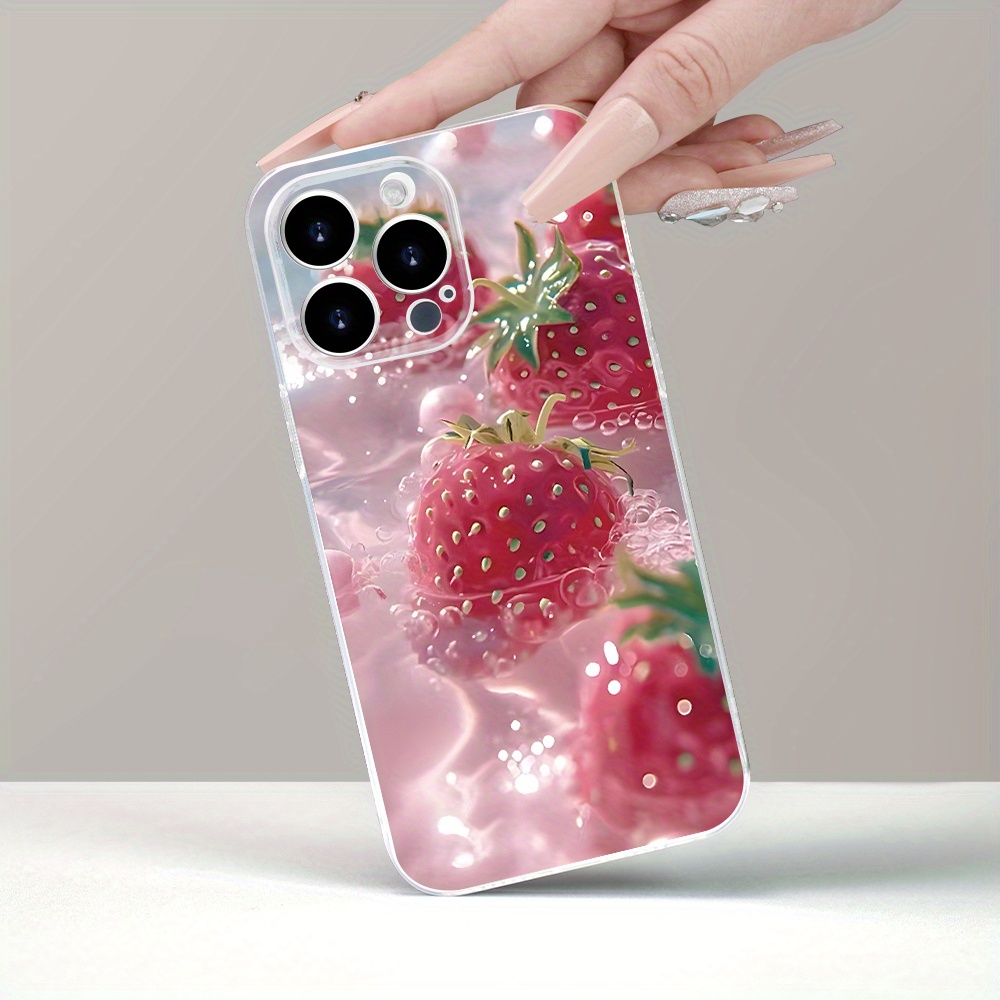 

Minimalist And Stylish Strawberry Printed Phone Case Suitable For Iphone 15/14/13/12/11 Plus/pro/promax/xr/xs/xs Max/8/7 Plus Mini/se2/se3